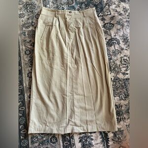 Vintage Elegant Beige A-Line Skirt